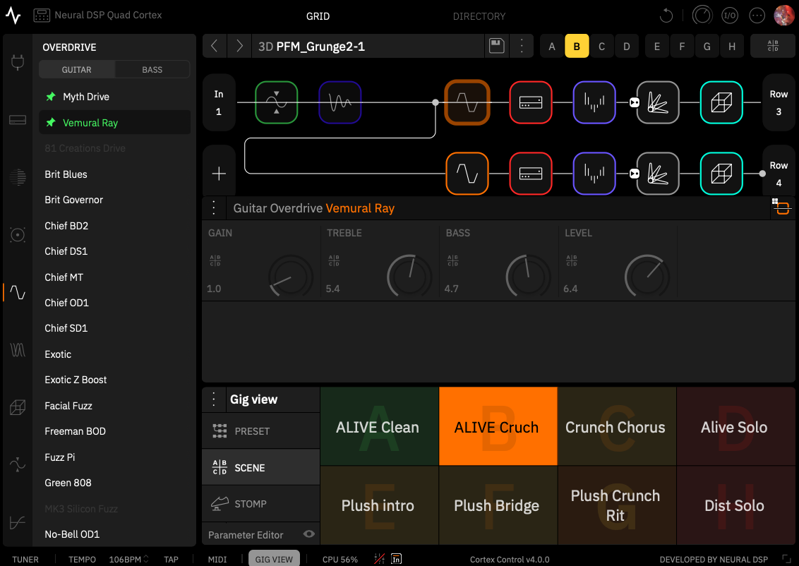 PFM_GRUNGE ALTERNATIVE ROCK PACK - 4 Presets - 4 Cab IR Included - 32 Scenes