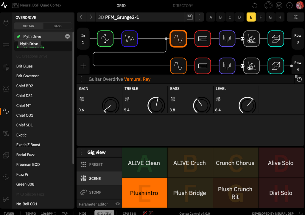 PFM_GRUNGE ALTERNATIVE ROCK PACK - 4 Presets - 4 Cab IR Included - 32 Scenes