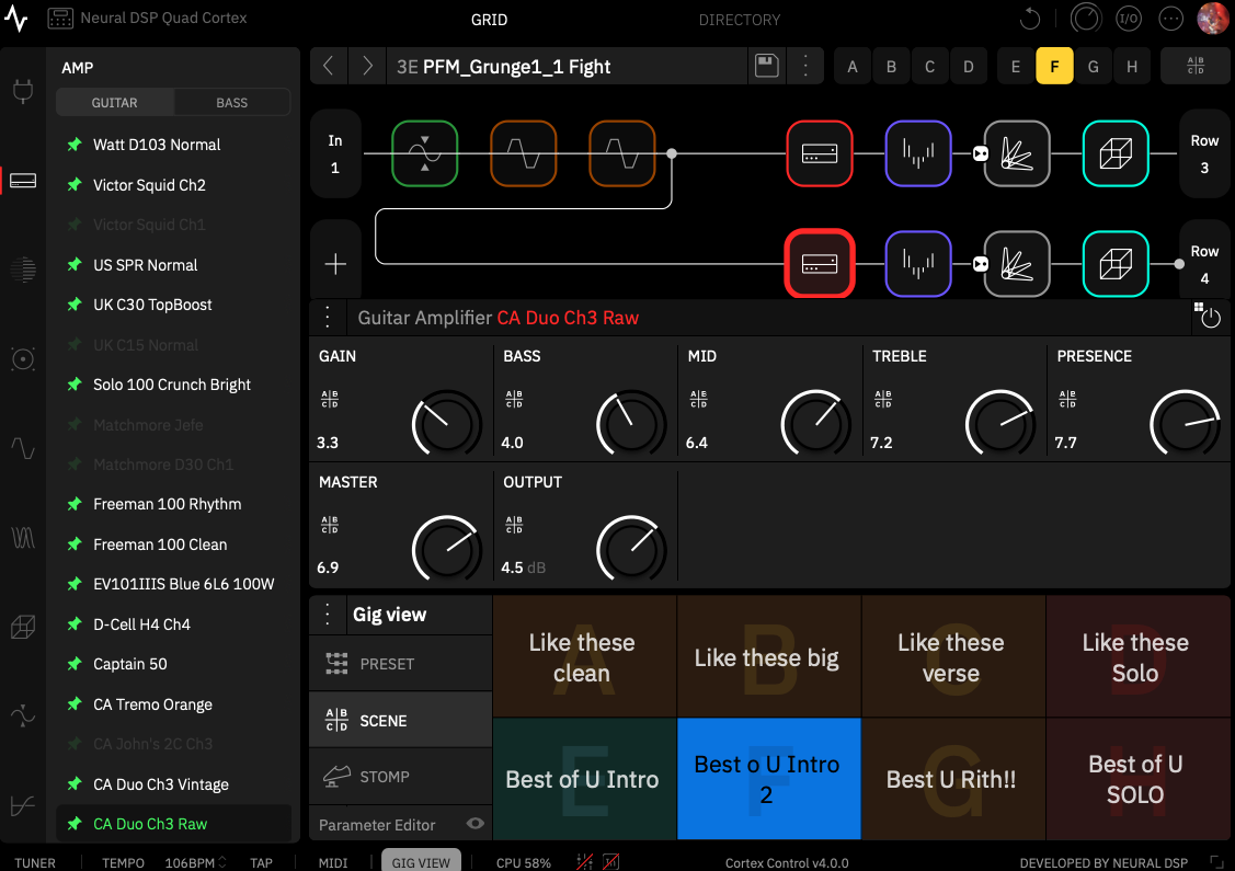 PFM_GRUNGE ALTERNATIVE ROCK PACK - 4 Presets - 4 Cab IR Included - 32 Scenes