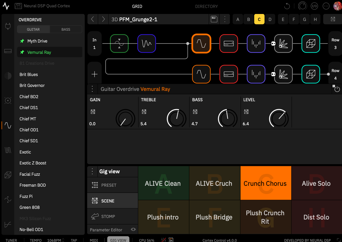 PFM_GRUNGE ALTERNATIVE ROCK PACK - 4 Presets - 4 Cab IR Included - 32 Scenes