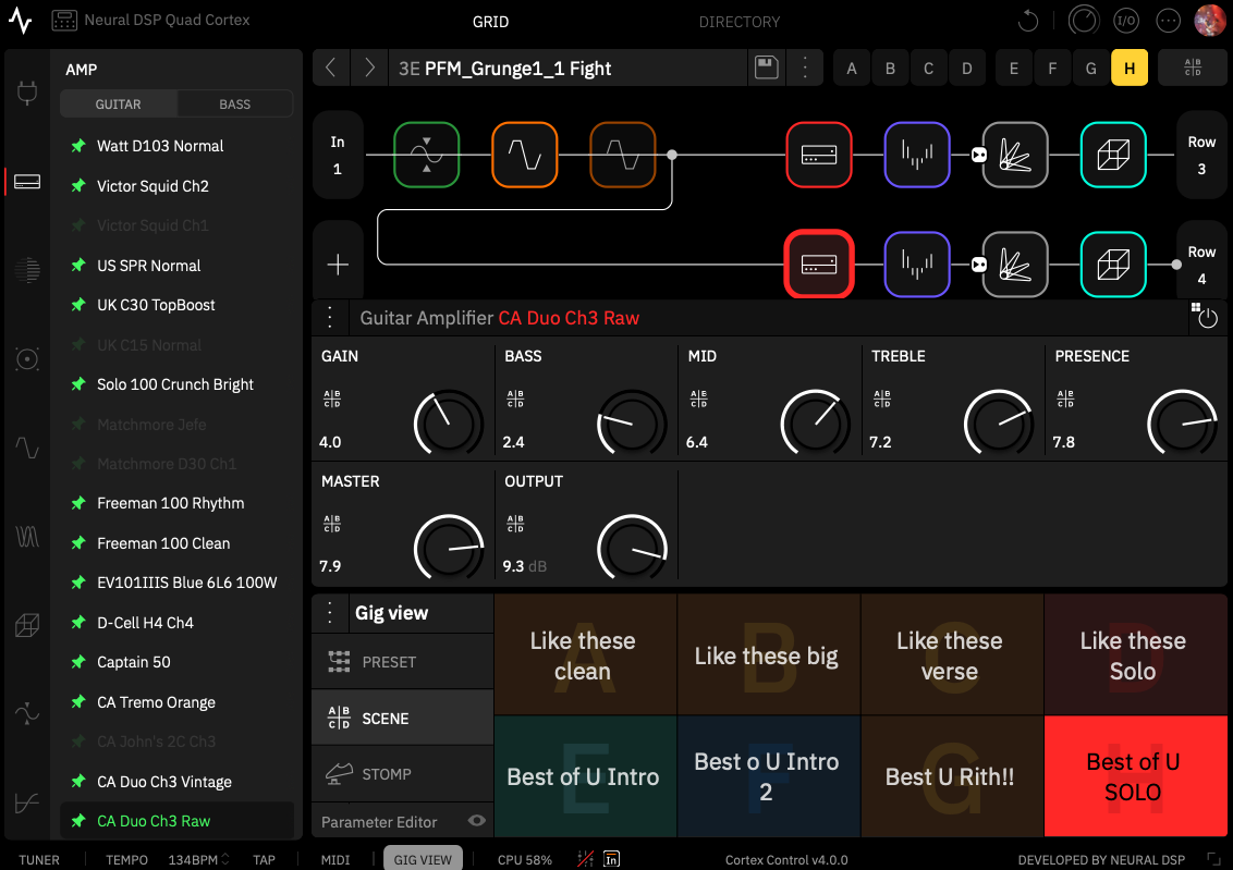 PFM_GRUNGE ALTERNATIVE ROCK PACK - 4 Presets - 4 Cab IR Included - 32 Scenes